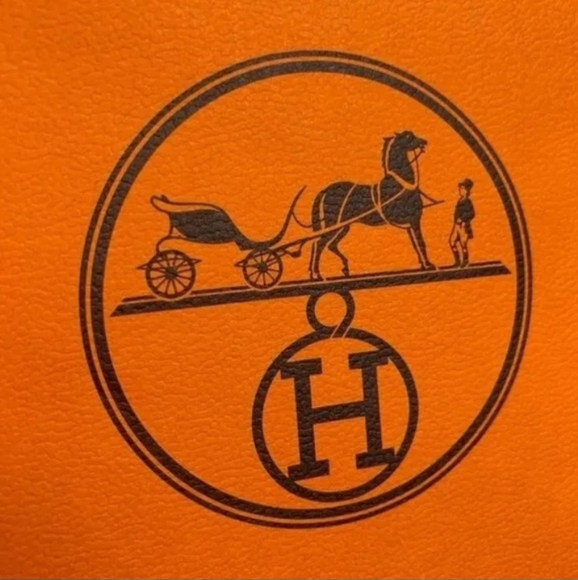 Authentic Hermes Orange Long Gift Paper Shopping Bag 17"×11"×4" - Picture 3 of 5
